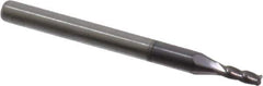 Accupro - 0.075", 4 Flute, Single End, Solid Carbide, 0.01" Corner Radius End Mill - 1-1/2" OAL, 30° Helix, Right Hand Flute, 0.225" LOC, Right Hand Cut - USA Tool & Supply