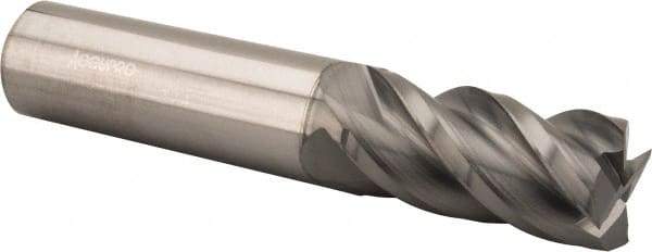 Accupro - 3/4", 1-1/2" LOC, 3/4" Shank Diam, 4" OAL, 4 Flute, Solid Carbide Square End Mill - Single End, nACRo Finish, Spiral Flute, 40° Helix, Centercutting, Right Hand Cut, Right Hand Flute - USA Tool & Supply