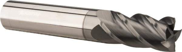 Accupro - 3/4", 2-1/4" LOC, 3/4" Shank Diam, 5" OAL, 4 Flute, Solid Carbide Square End Mill - Single End, nACRo Finish, Spiral Flute, 40° Helix, Centercutting, Right Hand Cut, Right Hand Flute - USA Tool & Supply