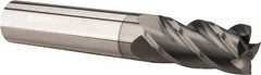 Accupro - 1/2", 1-1/2" LOC, 1/2" Shank Diam, 3-1/2" OAL, 4 Flute, Solid Carbide Square End Mill - Single End, nACRo Finish, Spiral Flute, 40° Helix, Centercutting, Right Hand Cut, Right Hand Flute - USA Tool & Supply