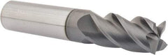 Accupro - 5/8", 1-1/4" LOC, 5/8" Shank Diam, 3-1/2" OAL, 4 Flute, Solid Carbide Square End Mill - Single End, nACRo Finish, Spiral Flute, 40° Helix, Centercutting, Right Hand Cut, Right Hand Flute - USA Tool & Supply