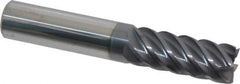 Accupro - 1/2", 1-1/4" LOC, 1/2" Shank Diam, 3" OAL, 6 Flute, Solid Carbide Square End Mill - Single End, AlTiN Finish, Spiral Flute, 45° Helix, Centercutting, Right Hand Cut, Right Hand Flute - USA Tool & Supply