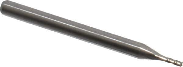 Accupro - 0.045", 4 Flute, Single End, Solid Carbide, 0.005" Corner Radius End Mill - 1-1/2" OAL, 30° Helix, Right Hand Flute, 0.14" LOC, Right Hand Cut - USA Tool & Supply