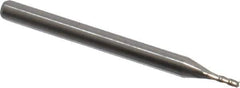 Accupro - 0.045", 4 Flute, Single End, Solid Carbide, 0.015" Corner Radius End Mill - 1-1/2" OAL, 30° Helix, Right Hand Flute, 0.135" LOC, Right Hand Cut - USA Tool & Supply