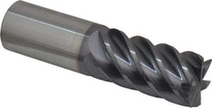 Accupro - 1", 2" LOC, 1" Shank Diam, 4" OAL, 6 Flute, Solid Carbide Square End Mill - Single End, AlTiN Finish, Spiral Flute, 45° Helix, Centercutting, Right Hand Cut, Right Hand Flute - USA Tool & Supply