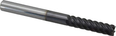 Accupro - 3/8", 1-1/2" LOC, 3/8" Shank Diam, 4" OAL, 6 Flute, Solid Carbide Square End Mill - Single End, AlTiN Finish, Spiral Flute, 45° Helix, Centercutting, Right Hand Cut, Right Hand Flute - USA Tool & Supply