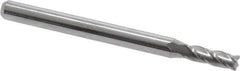 Accupro - 0.1", 4 Flute, Single End, Solid Carbide, 0.01" Corner Radius End Mill - 1-1/2" OAL, 30° Helix, Right Hand Flute, 0.3" LOC, Right Hand Cut - USA Tool & Supply