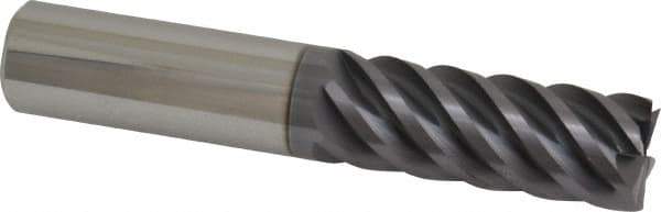 Accupro - 5/8", 1-5/8" LOC, 5/8" Shank Diam, 3-1/2" OAL, 6 Flute, Solid Carbide Square End Mill - Single End, AlTiN Finish, Spiral Flute, 45° Helix, Centercutting, Right Hand Cut, Right Hand Flute - USA Tool & Supply