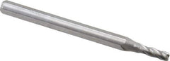 Accupro - 0.08", 4 Flute, Single End, Solid Carbide, 0.01" Corner Radius End Mill - 1-1/2" OAL, 30° Helix, Right Hand Flute, 0.24" LOC, Right Hand Cut - USA Tool & Supply