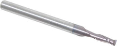 Accupro - 0.08", 2 Flute, Single End, Solid Carbide, 0.015" Corner Radius End Mill - 1-1/2" OAL, 30° Helix, Right Hand Flute, 0.24" LOC, Right Hand Cut - USA Tool & Supply