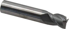 Accupro - 1/2", 5/8" LOC, 1/2" Shank Diam, 2-1/2" OAL, 3 Flute, Solid Carbide Square End Mill - Single End, nACRo Finish, Spiral Flute, 40° Helix, Centercutting, Right Hand Cut, Right Hand Flute - USA Tool & Supply