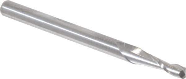 Accupro - 0.095", 2 Flute, Single End, Solid Carbide, 0.005" Corner Radius End Mill - 1-1/2" OAL, 30° Helix, Right Hand Flute, 0.285" LOC, Right Hand Cut - USA Tool & Supply