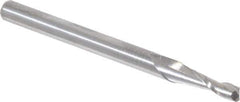 Accupro - 0.09", 2 Flute, Single End, Solid Carbide, 0.01" Corner Radius End Mill - 1-1/2" OAL, 30° Helix, Right Hand Flute, 0.27" LOC, Right Hand Cut - USA Tool & Supply