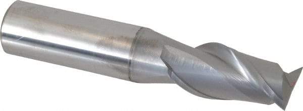 Accupro - 3/4", 1-1/2" LOC, 3/4" Shank Diam, 4" OAL, 2 Flute, Solid Carbide Square End Mill - Single End, nACRo Finish, Spiral Flute, 40° Helix, Centercutting, Right Hand Cut, Right Hand Flute - USA Tool & Supply