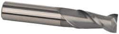 Accupro - 1", 3" LOC, 1" Shank Diam, 6" OAL, 2 Flute, Solid Carbide Square End Mill - Single End, nACRo Finish, Spiral Flute, 40° Helix, Centercutting, Right Hand Cut, Right Hand Flute - USA Tool & Supply