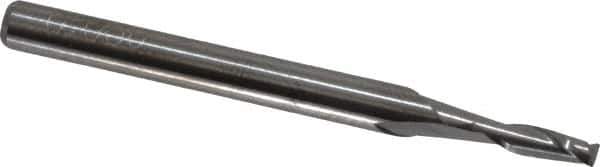 Accupro - 0.08", 2 Flute, Single End, Solid Carbide, 0.01" Corner Radius End Mill - 1-1/2" OAL, 30° Helix, Right Hand Flute, 0.24" LOC, Right Hand Cut - USA Tool & Supply