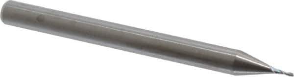 Accupro - 0.02", 2 Flute, Single End, Solid Carbide, 0.005" Corner Radius End Mill - 1-1/2" OAL, 30° Helix, Right Hand Flute, 0.06" LOC, Right Hand Cut - USA Tool & Supply