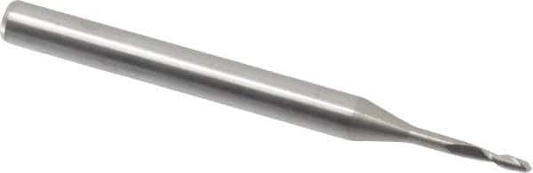 Accupro - 0.04", 2 Flute, Single End, Solid Carbide, 0.005" Corner Radius End Mill - 1-1/2" OAL, 30° Helix, Right Hand Flute, 0.12" LOC, Right Hand Cut - USA Tool & Supply