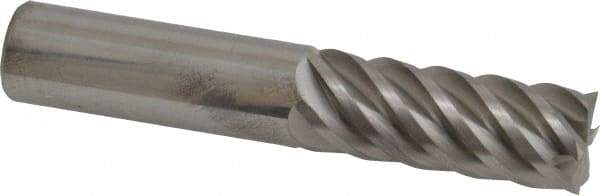 Accupro - 5/8", 1-5/8" LOC, 5/8" Shank Diam, 3-1/2" OAL, 6 Flute, Solid Carbide Square End Mill - Single End, Uncoated, Spiral Flute, 45° Helix, Centercutting, Right Hand Cut, Right Hand Flute - USA Tool & Supply