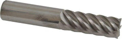 Accupro - 5/8", 1-5/8" LOC, 5/8" Shank Diam, 3-1/2" OAL, 6 Flute, Solid Carbide Square End Mill - Single End, Uncoated, Spiral Flute, 45° Helix, Centercutting, Right Hand Cut, Right Hand Flute - USA Tool & Supply
