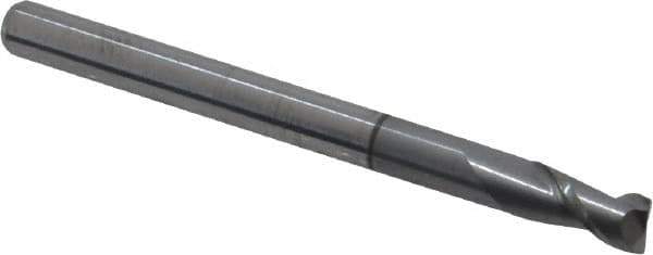 Accupro - 1/8", 1/4" LOC, 1/8" Shank Diam, 1-1/2" OAL, 2 Flute, Solid Carbide Square End Mill - Single End, nACRo Finish, Spiral Flute, 40° Helix, Centercutting, Right Hand Cut, Right Hand Flute - USA Tool & Supply