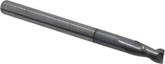 Accupro - 1/8", 1/4" LOC, 1/8" Shank Diam, 1-1/2" OAL, 2 Flute, Solid Carbide Square End Mill - Single End, nACRo Finish, Spiral Flute, 40° Helix, Centercutting, Right Hand Cut, Right Hand Flute - USA Tool & Supply
