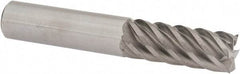 Accupro - 1/2", 1-1/4" LOC, 1/2" Shank Diam, 3" OAL, 6 Flute, Solid Carbide Square End Mill - Single End, Uncoated, Spiral Flute, 45° Helix, Centercutting, Right Hand Cut, Right Hand Flute - USA Tool & Supply