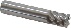 Accupro - 1/2", 5/8" LOC, 1/2" Shank Diam, 2-1/2" OAL, 6 Flute, Solid Carbide Square End Mill - Single End, Uncoated, Spiral Flute, 45° Helix, Centercutting, Right Hand Cut, Right Hand Flute - USA Tool & Supply