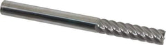 Accupro - 3/8", 1-1/2" LOC, 3/8" Shank Diam, 4" OAL, 6 Flute, Solid Carbide Square End Mill - Single End, Uncoated, Spiral Flute, 45° Helix, Centercutting, Right Hand Cut, Right Hand Flute - USA Tool & Supply