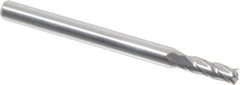 Accupro - 0.1", 4 Flute, Single End, Solid Carbide, 0.015" Corner Radius End Mill - 1-1/2" OAL, 30° Helix, Right Hand Flute, 0.3" LOC, Right Hand Cut - USA Tool & Supply