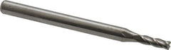 Accupro - 0.08", 4 Flute, Single End, Solid Carbide, 0.015" Corner Radius End Mill - 1-1/2" OAL, 30° Helix, Right Hand Flute, 0.24" LOC, Right Hand Cut - USA Tool & Supply