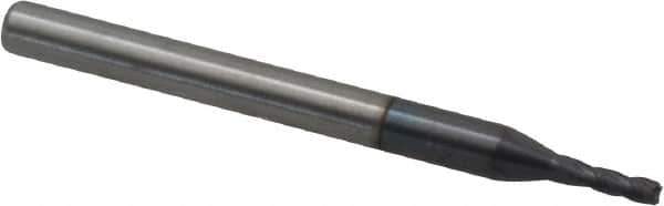 Accupro - 0.06", 4 Flute, Single End, Solid Carbide, 0.01" Corner Radius End Mill - 1-1/2" OAL, 30° Helix, Right Hand Flute, 0.18" LOC, Right Hand Cut - USA Tool & Supply