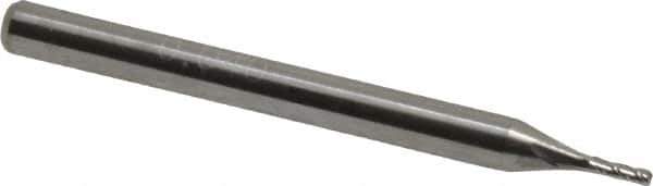 Accupro - 0.04", 4 Flute, Single End, Solid Carbide, 0.01" Corner Radius End Mill - 1-1/2" OAL, 30° Helix, Right Hand Flute, 0.12" LOC, Right Hand Cut - USA Tool & Supply