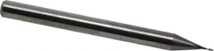 Accupro - 0.015", 2 Flute, Single End, Solid Carbide, 0.003" Corner Radius End Mill - 1-1/2" OAL, 30° Helix, Right Hand Flute, 0.045" LOC, Right Hand Cut - USA Tool & Supply