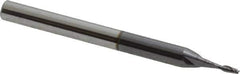 Accupro - 0.04", 2 Flute, Single End, Solid Carbide, 0.005" Corner Radius End Mill - 1-1/2" OAL, 30° Helix, Right Hand Flute, 0.12" LOC, Right Hand Cut - USA Tool & Supply
