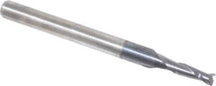 Accupro - 0.08", 2 Flute, Single End, Solid Carbide, 0.01" Corner Radius End Mill - 1-1/2" OAL, 30° Helix, Right Hand Flute, 0.24" LOC, Right Hand Cut - USA Tool & Supply
