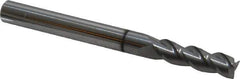 Accupro - 3/16", 5/8" LOC, 3/16" Shank Diam, 2" OAL, 3 Flute, Solid Carbide Square End Mill - Single End, nACRo Finish, Spiral Flute, 40° Helix, Centercutting, Right Hand Cut, Right Hand Flute - USA Tool & Supply