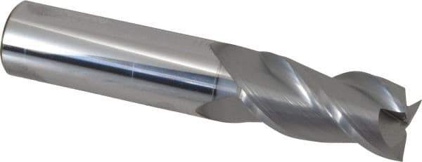 Accupro - 3/4", 1-1/2" LOC, 3/4" Shank Diam, 4" OAL, 3 Flute, Solid Carbide Square End Mill - Single End, nACRo Finish, Spiral Flute, 40° Helix, Centercutting, Right Hand Cut, Right Hand Flute - USA Tool & Supply