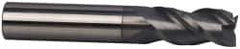 Accupro - 3/8", 1-3/4" LOC, 3/8" Shank Diam, 4" OAL, 3 Flute, Solid Carbide Square End Mill - Single End, nACRo Finish, Spiral Flute, 40° Helix, Centercutting, Right Hand Cut, Right Hand Flute - USA Tool & Supply