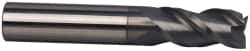 Accupro - 5/16", 1-1/2" LOC, 5/16" Shank Diam, 6" OAL, 3 Flute, Solid Carbide Square End Mill - Single End, nACRo Finish, Spiral Flute, 40° Helix, Centercutting, Right Hand Cut, Right Hand Flute - USA Tool & Supply