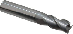 Accupro - 1/2", 1" LOC, 1/2" Shank Diam, 3" OAL, 3 Flute, Solid Carbide Square End Mill - Single End, nACRo Finish, Spiral Flute, 40° Helix, Centercutting, Right Hand Cut, Right Hand Flute - USA Tool & Supply