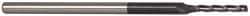 Accupro - 0.075", 1/2" LOC, 1/8" Shank Diam, 2-1/2" OAL, 3 Flute, Solid Carbide Square End Mill - Single End, AlTiN Finish, Spiral Flute, 30° Helix, Centercutting, Series Miniature - USA Tool & Supply