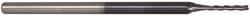 Accupro - 0.055", 0.385" LOC, 1/8" Shank Diam, 2-1/2" OAL, 3 Flute, Solid Carbide Square End Mill - Single End, AlTiN Finish, Spiral Flute, 30° Helix, Centercutting, Series Miniature - USA Tool & Supply