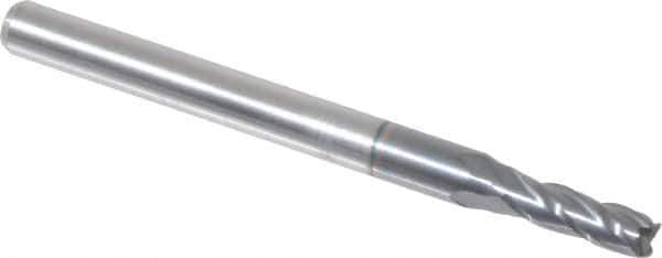 Accupro - 0.1", 4 Flute, Single End, Solid Carbide, 0.01" Corner Radius End Mill - 1-1/2" OAL, 30° Helix, Right Hand Flute, 0.3" LOC, Right Hand Cut - USA Tool & Supply