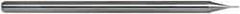 Accupro - 0.015", 0.075" LOC, 1/8" Shank Diam, 2-1/2" OAL, 3 Flute, Solid Carbide Square End Mill - Single End, Uncoated, Spiral Flute, 30° Helix, Centercutting - USA Tool & Supply