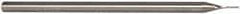Accupro - 0.025", 1/8" LOC, 1/8" Shank Diam, 2-1/2" OAL, 3 Flute, Solid Carbide Square End Mill - Single End, Uncoated, Spiral Flute, 30° Helix, Centercutting, Series Miniature - USA Tool & Supply
