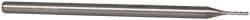 Accupro - 0.035", 0.175" LOC, 1/8" Shank Diam, 2-1/2" OAL, 3 Flute, Solid Carbide Square End Mill - Single End, Uncoated, Spiral Flute, 30° Helix, Centercutting, Series Miniature - USA Tool & Supply