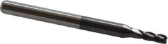 Accupro - 0.08", 4 Flute, Single End, Solid Carbide, 0.01" Corner Radius End Mill - 1-1/2" OAL, 30° Helix, Right Hand Flute, 0.24" LOC, Right Hand Cut - USA Tool & Supply