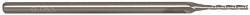 Accupro - 0.055", 0.385" LOC, 1/8" Shank Diam, 2-1/2" OAL, 3 Flute, Solid Carbide Square End Mill - Single End, Uncoated, Spiral Flute, 30° Helix, Centercutting, Series Miniature - USA Tool & Supply