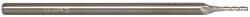 Accupro - 0.045", 0.225" LOC, 1/8" Shank Diam, 2-1/2" OAL, 3 Flute, Solid Carbide Square End Mill - Single End, Uncoated, Spiral Flute, 30° Helix, Centercutting, Series Miniature - USA Tool & Supply